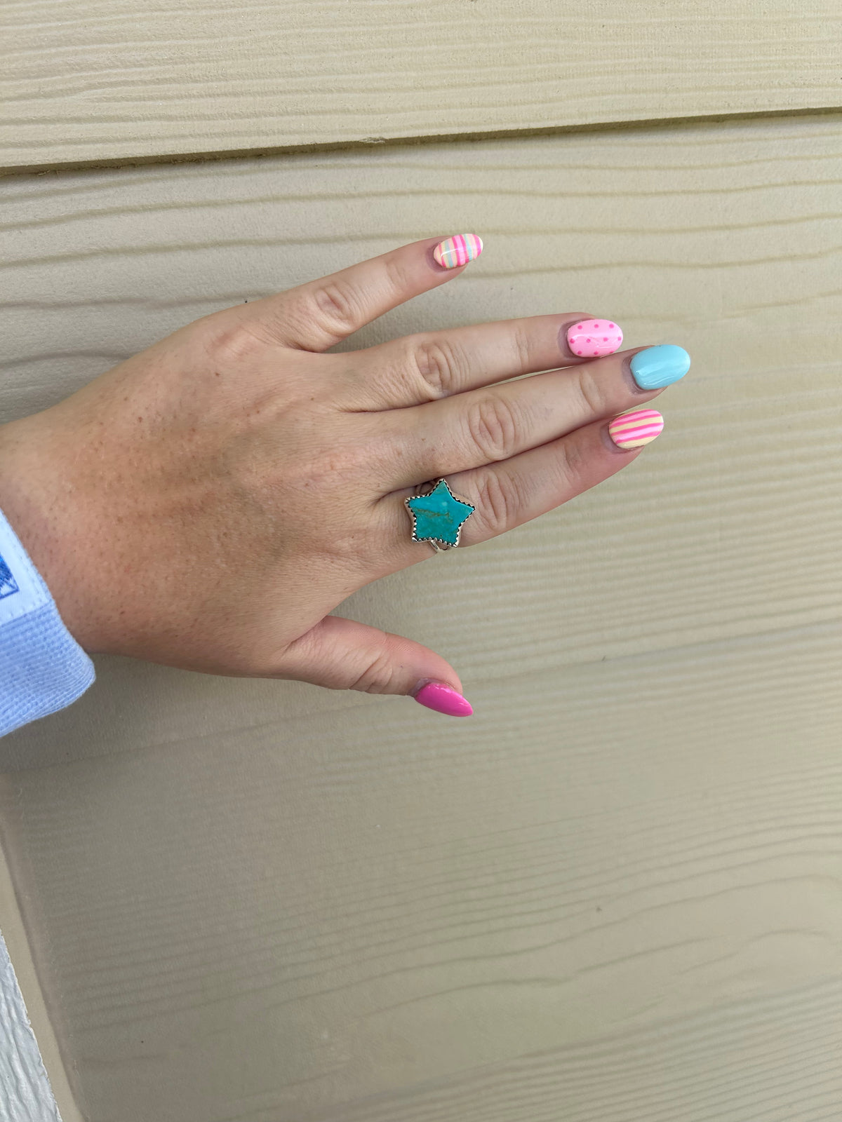 Turquoise Star Ring - Size 8