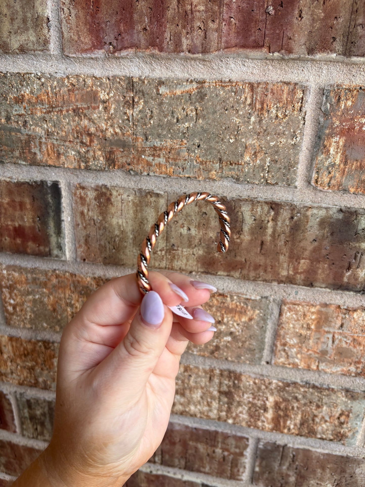 Copper and Twisted Sterling Cuff