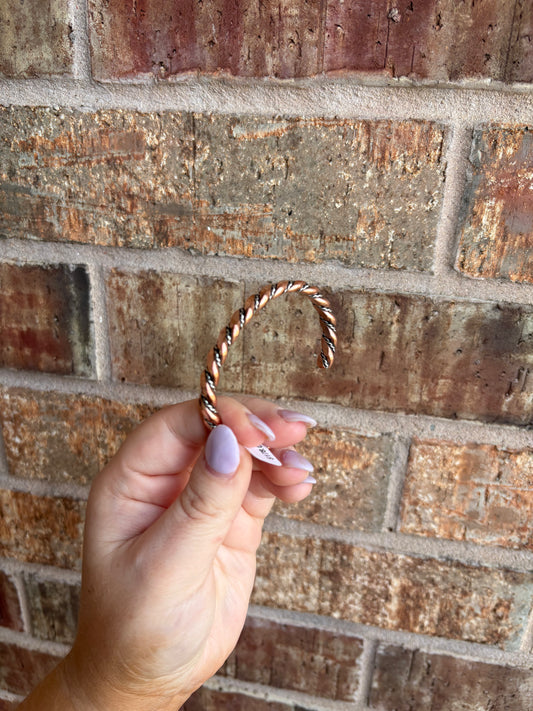 Copper and Twisted Sterling Cuff