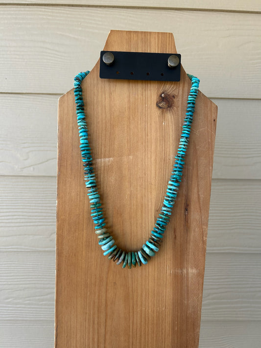 Turquoise Tri-Color Disc Necklace - MULTIPLE LENGTHS