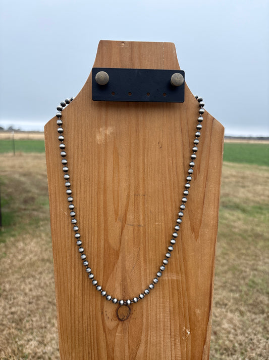 25" 6mm Rosary-Style Sterling Silver Pearl Necklace