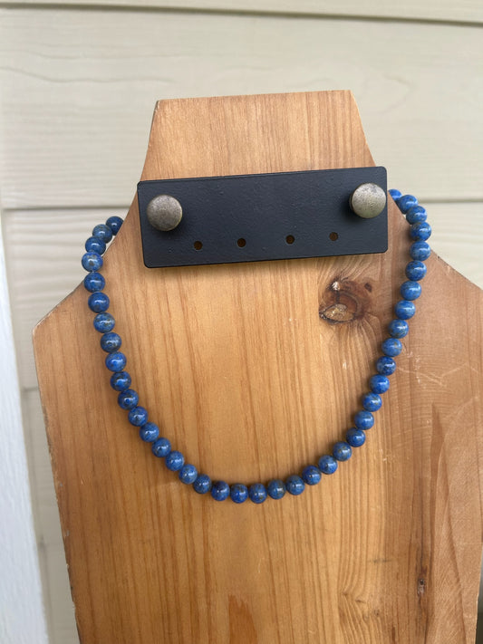 Blue Lapis 8mm Necklace - 16"