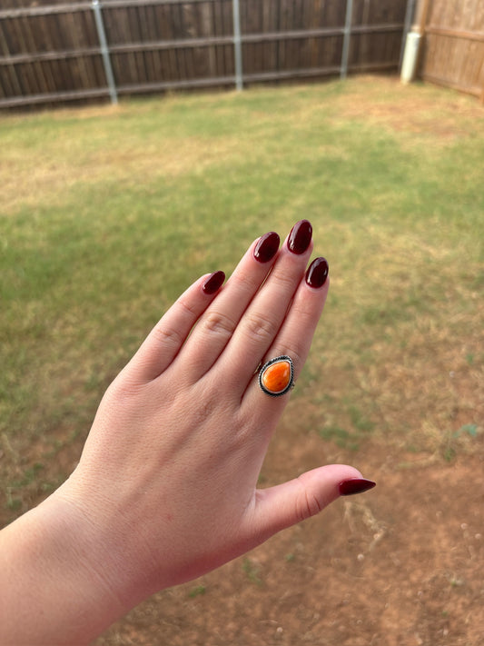 Orange Spiny Medium Single Stone Ring - MULTIPLE OPTIONS
