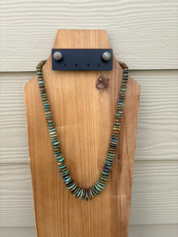Green Turquoise Graduated Disc Necklace