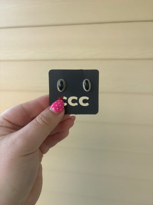 Black Onyx Oval Rope Studs Small