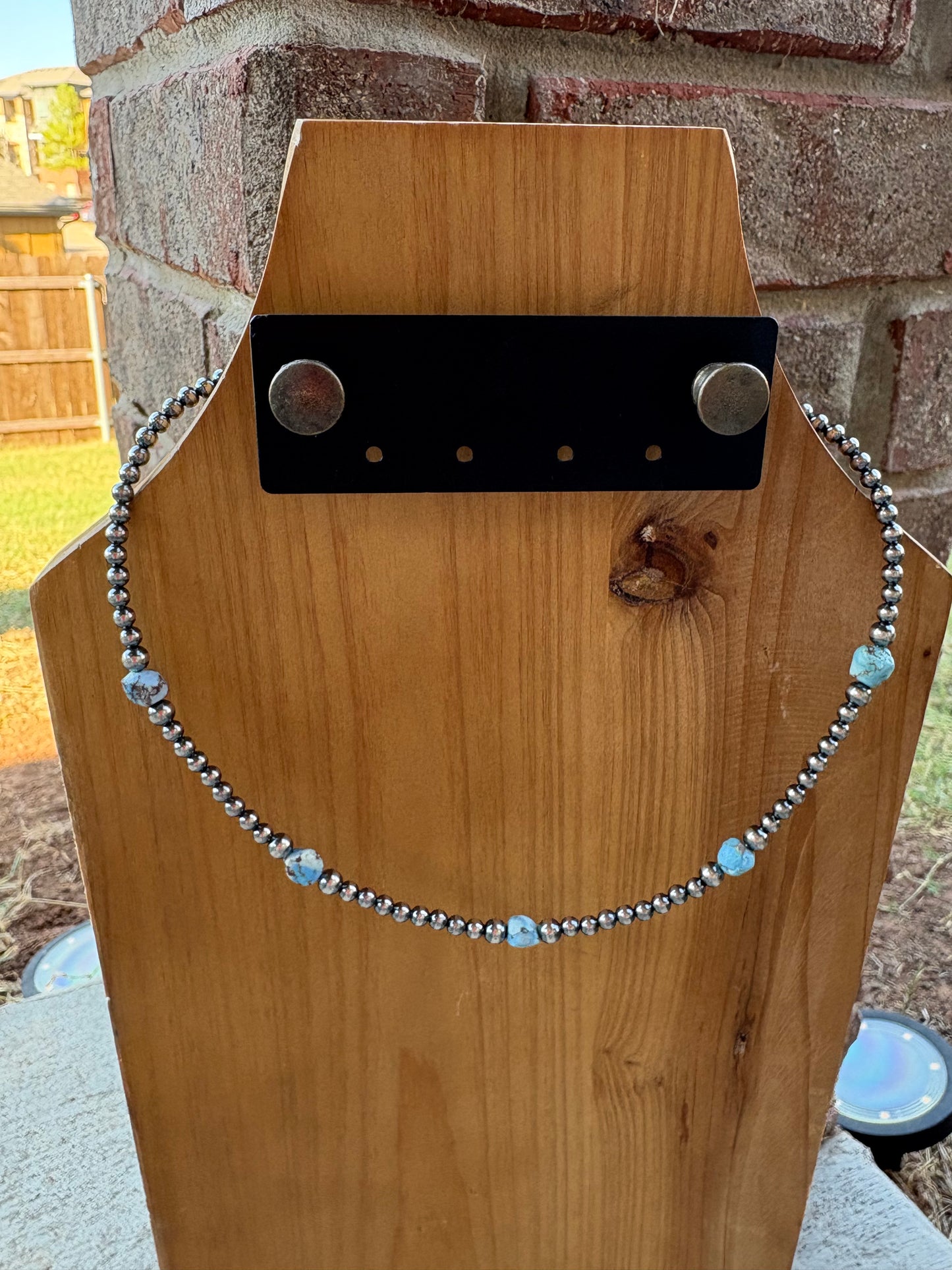 16" Golden Hills and Sterling Pearl Necklace