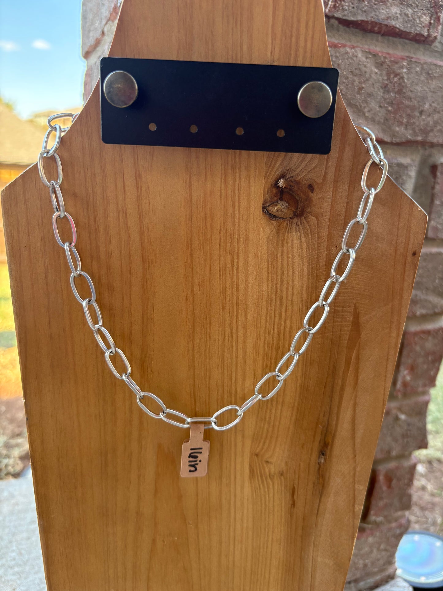 16" Sterling Brushed Chain Necklace