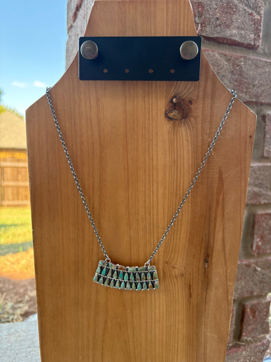 Green Kingan Bib Necklace - 18"