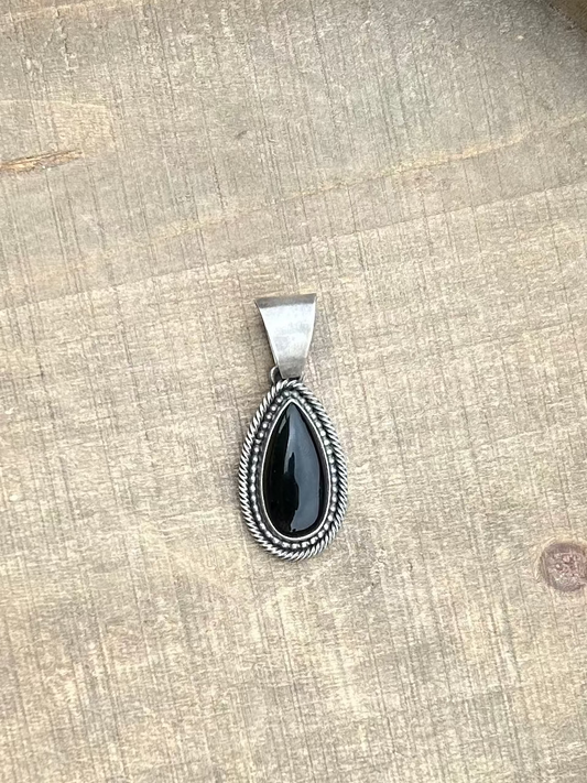 Black Onyx Large Teardrop Pendant