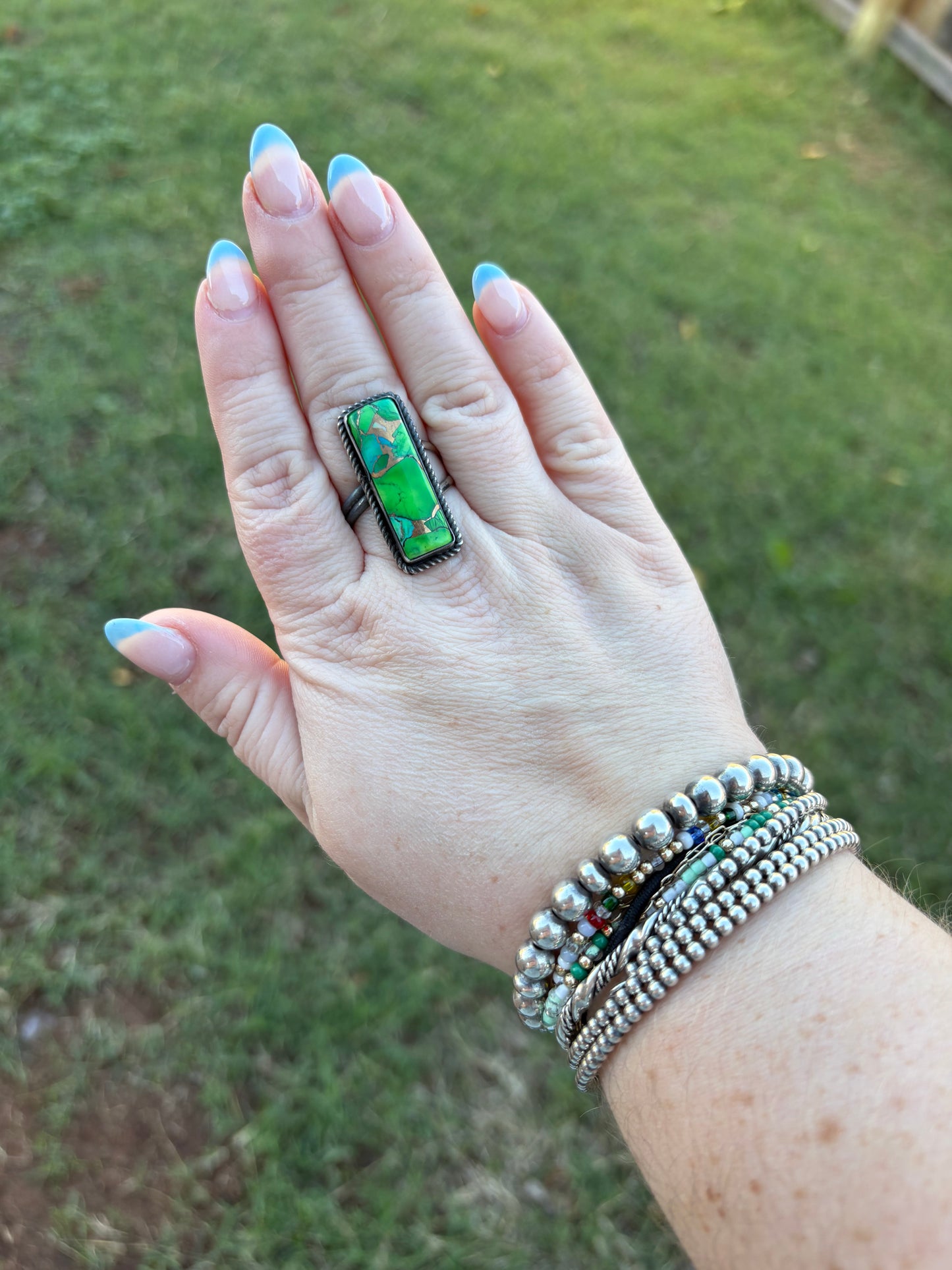 Peacock Dahlia Adjustable Ring