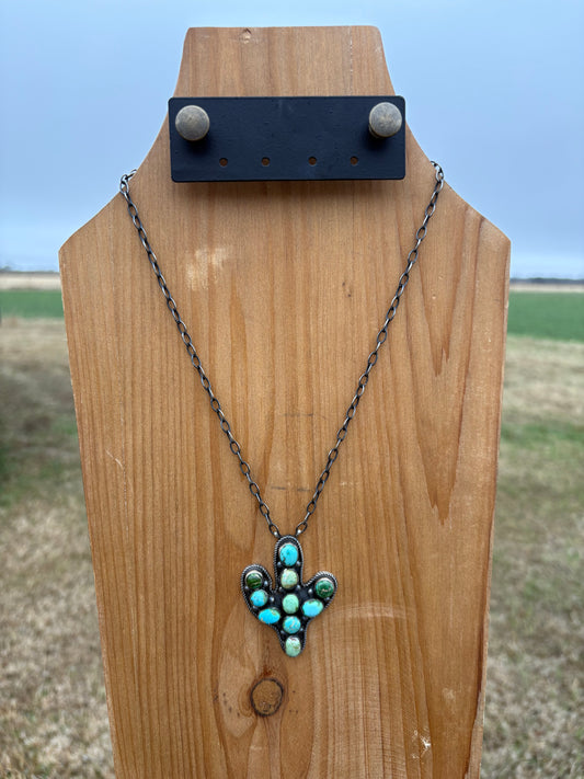 Sonoran Turquoise Cactus Necklace - 18.5"