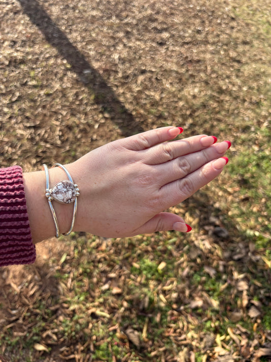 Wild Horse Teardrop Detail Open Band Cuff