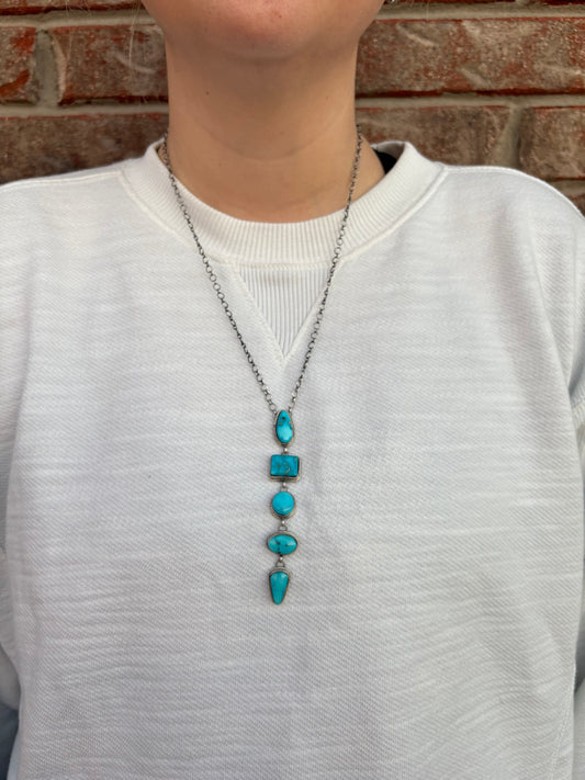 Kingman 5-Stone Lariat Necklace - 22"