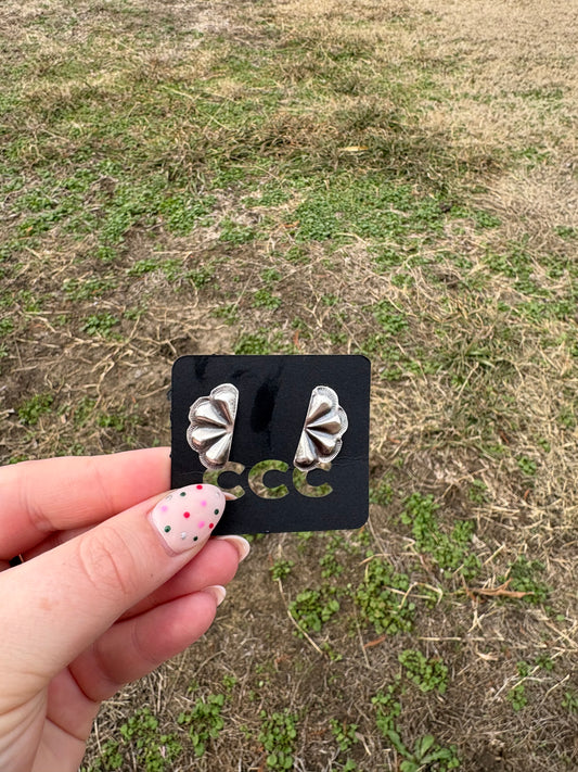 Half Camryn Sterling Concho Earrings