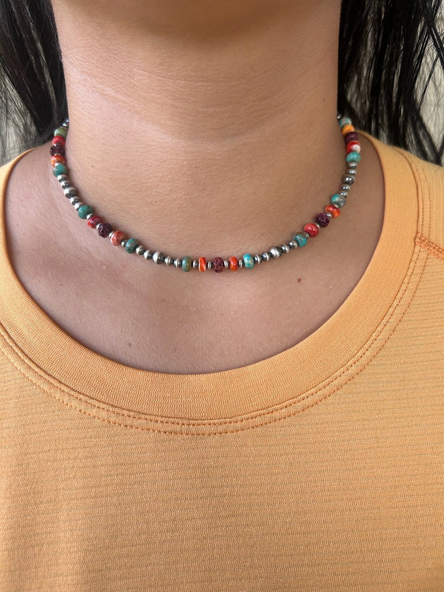 Confetti Multi-Stone Necklace with Sterling Pearls - MULTIPLE LENGTHS