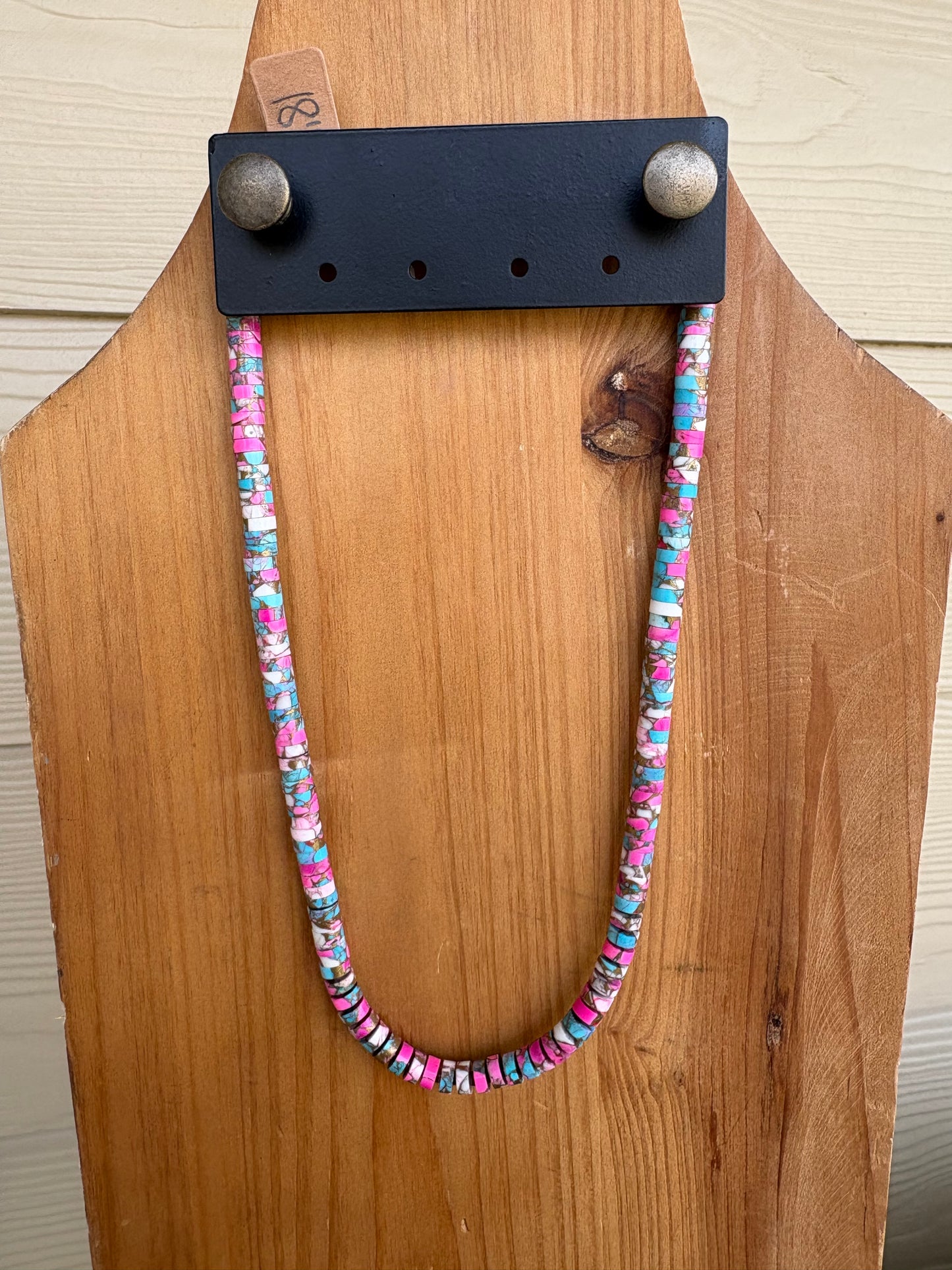 Cotton Candy Crush Disc Necklace - 18"