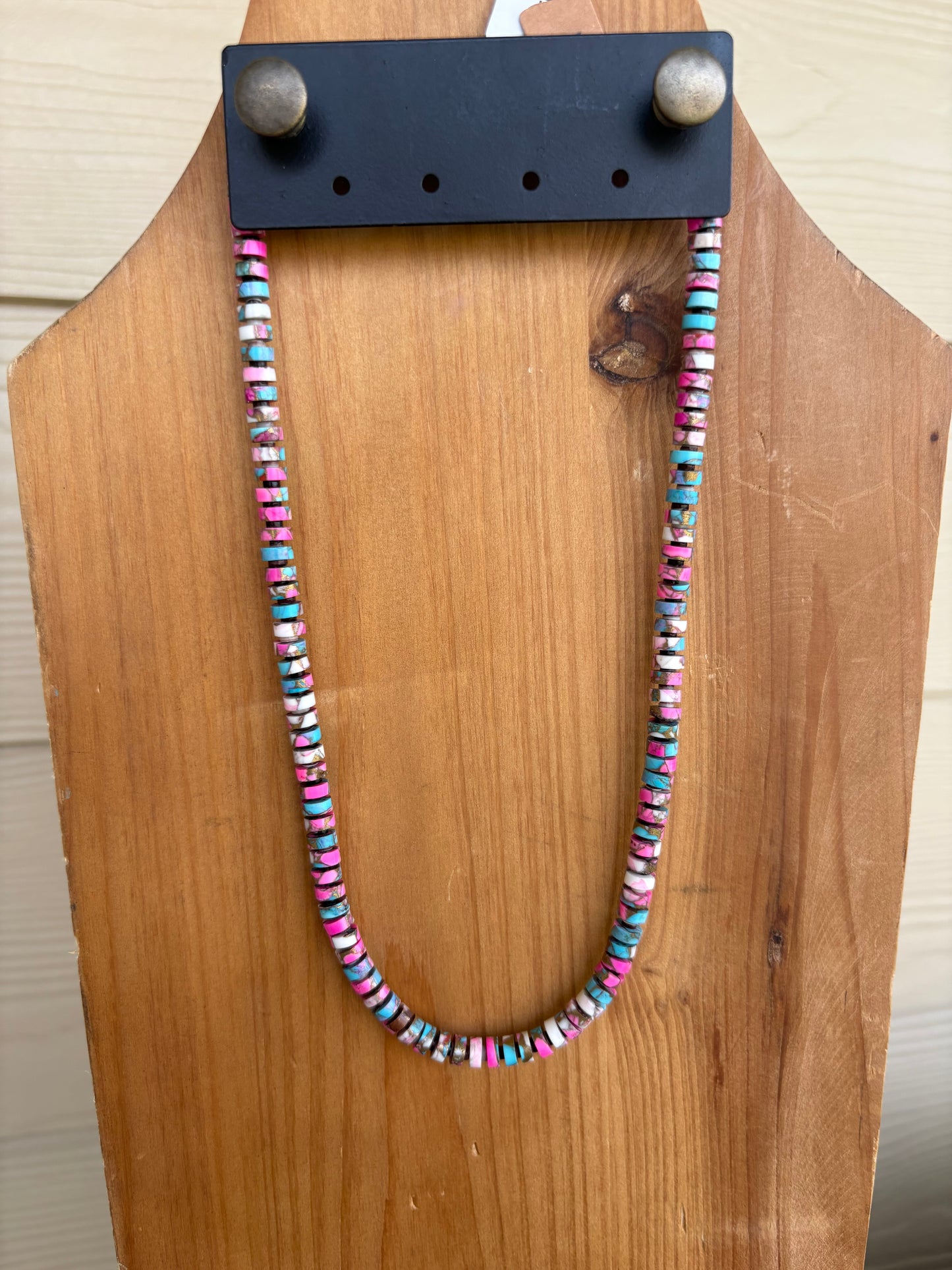 Cotton Candy Crush Disc Necklace - 18"