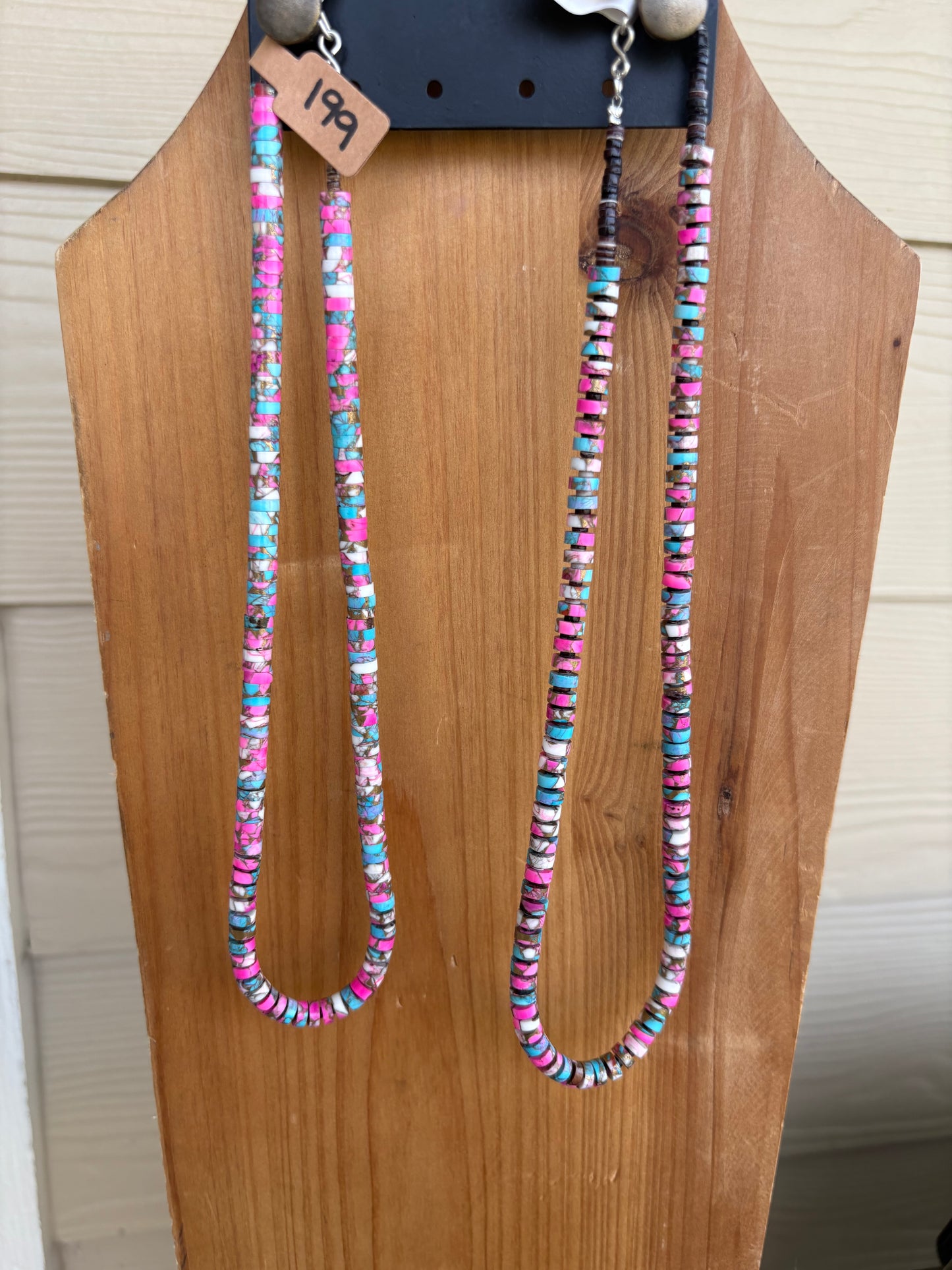 Cotton Candy Crush Disc Necklace - 18"