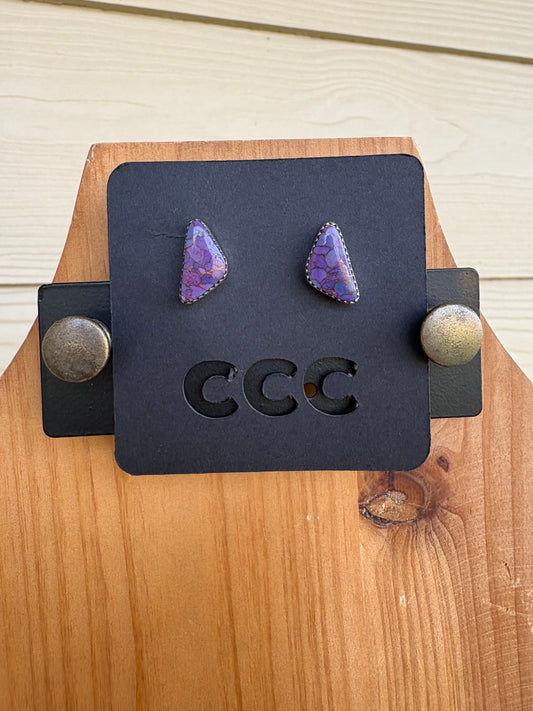 Purple Mojave Simple Triangle Earrings