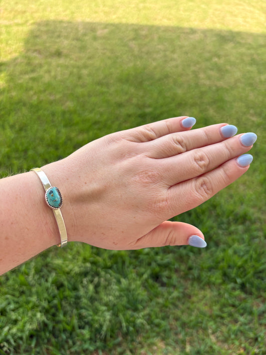 Kingman Turquoise Oblong Smooth Band Cuff