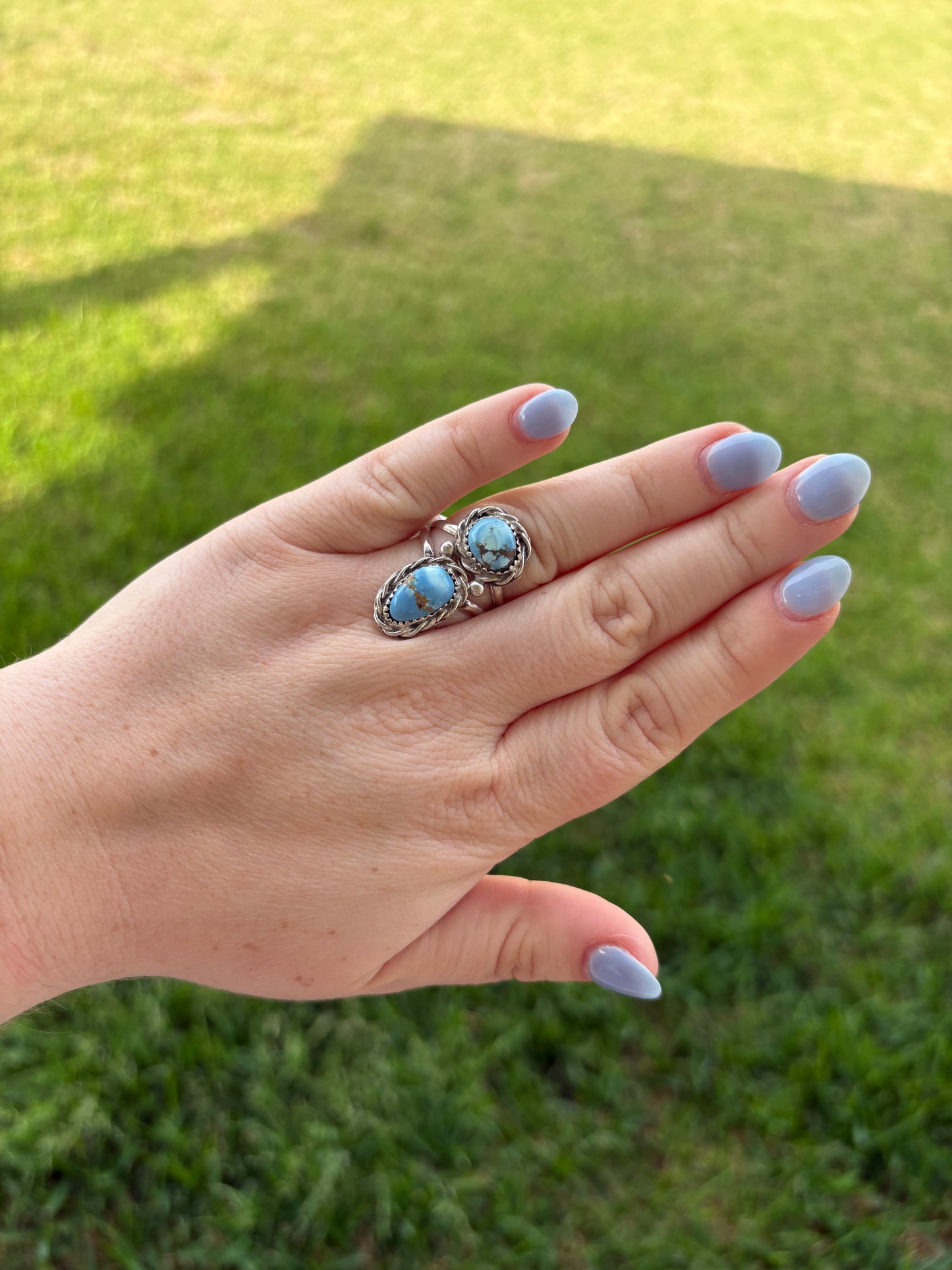 Golden Hills 2-Stone Ring with Loose Rope Border - SIZE 8.5