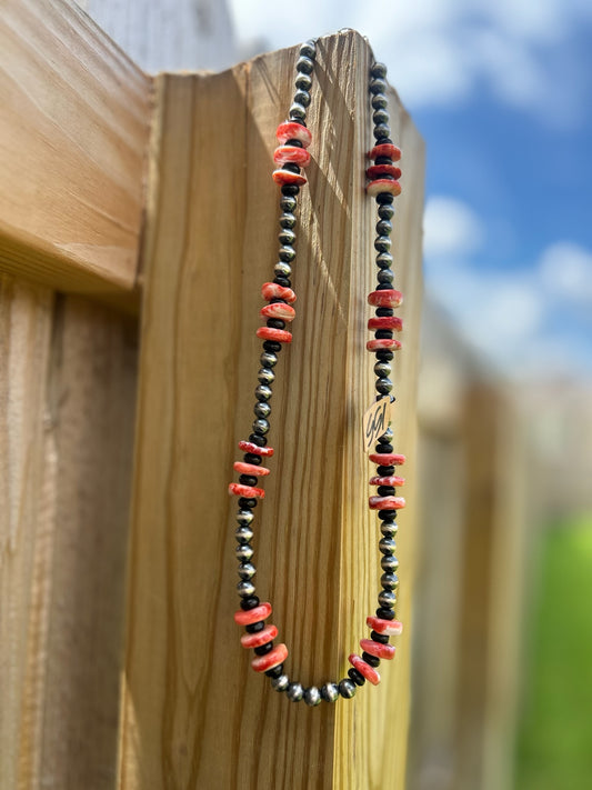 The Raider Necklace with 6mm Sterling Pearls Necklace - 19"