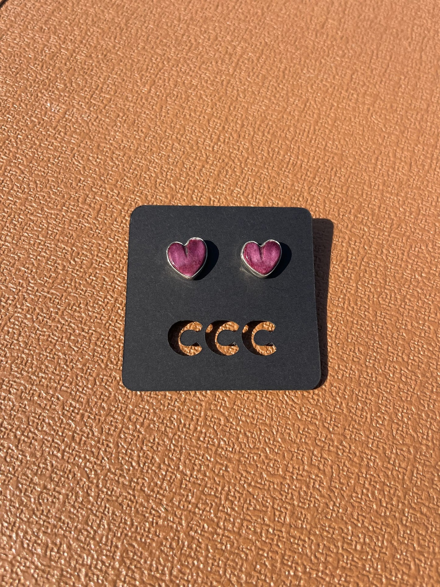 Purple Spiny Heart Earrings - Medium