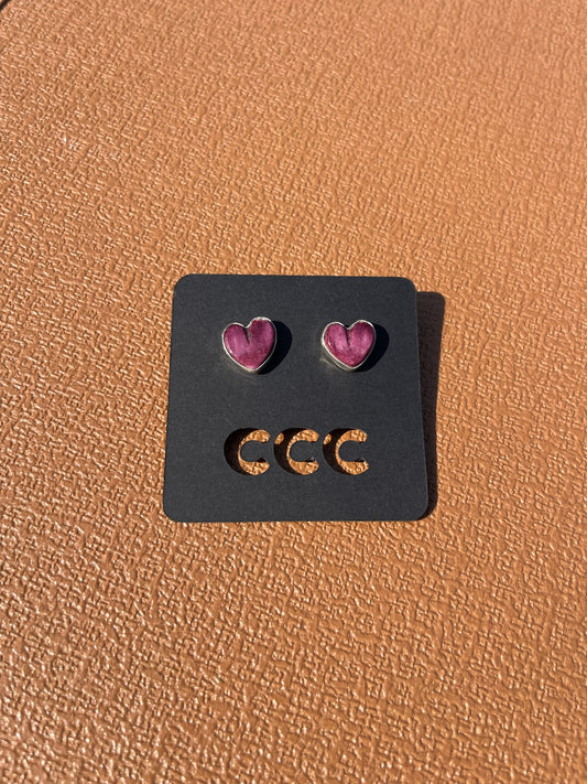 Purple Spiny Heart Earrings - Medium