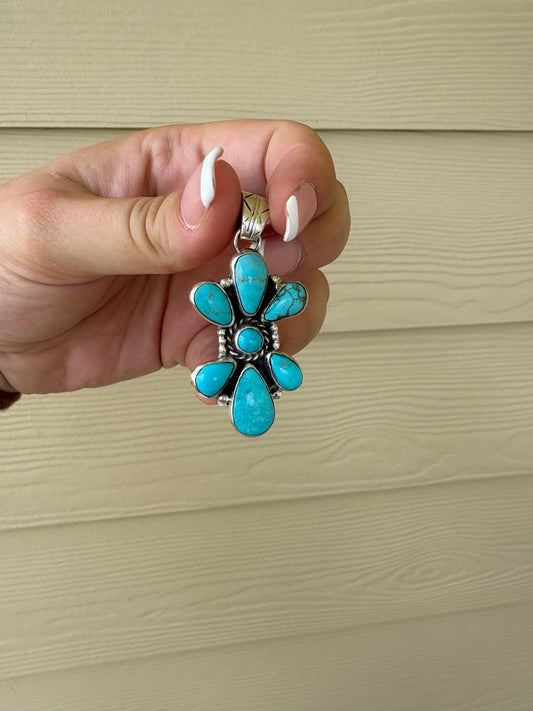 Kignman Turquoise 7-Stone Cluster Pendant