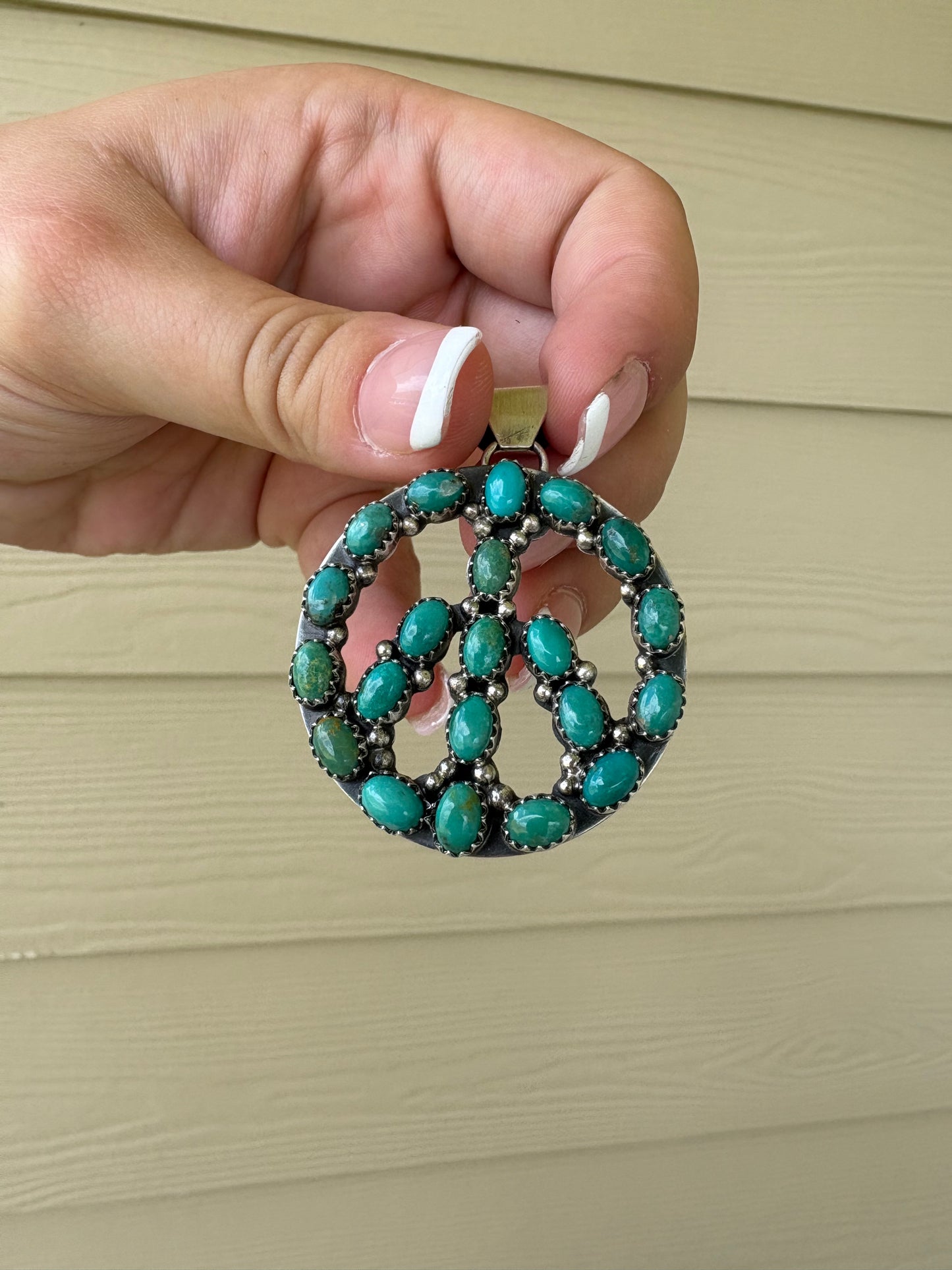 Turquoise Peace Sign Pendant