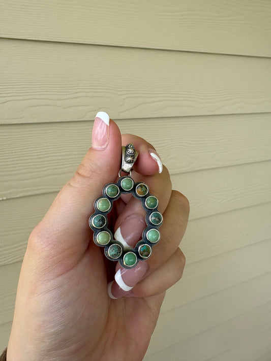 Mixed Turquoise Infinity Pendant
