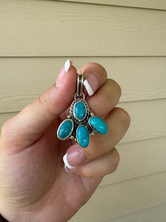 Turquoise 1/4 Cluster Pendant