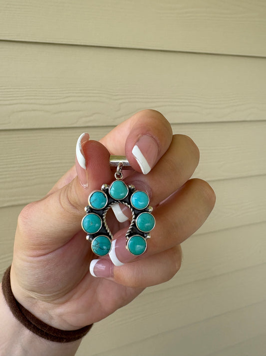 Turquoise 7-Stone Mini Naja Pendant