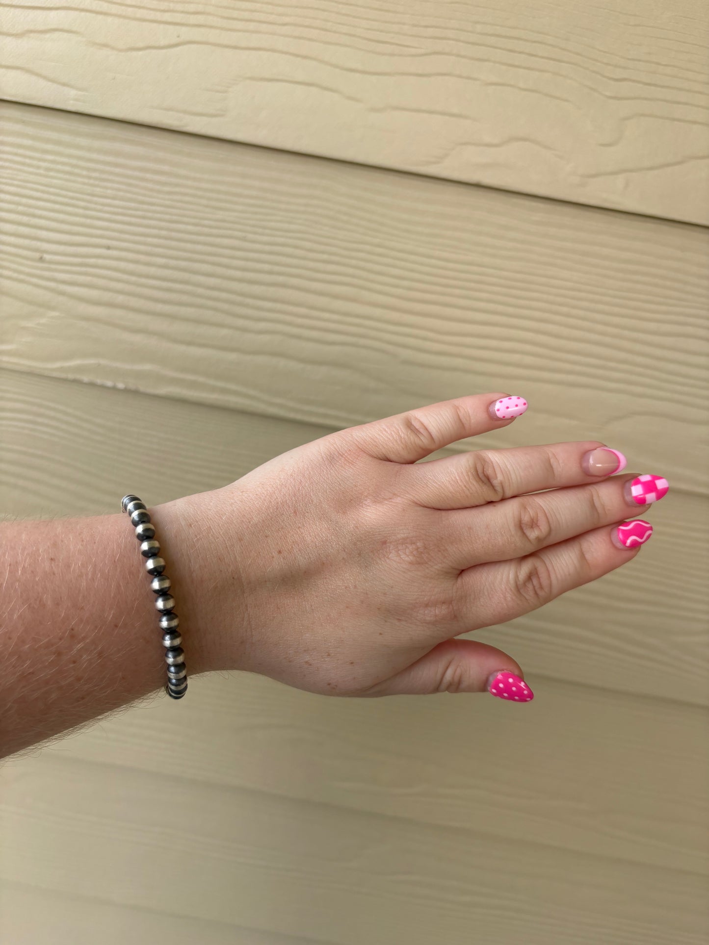 6mm Stretchy Sterling Silver Pearl Bracelet