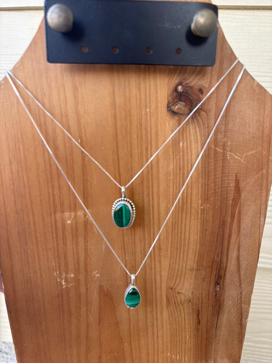 Malachite Pendant on Chain - MULTIPLE OPTIONS