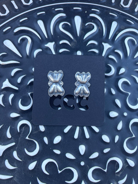 Sterling Stamped Rectangle Studs