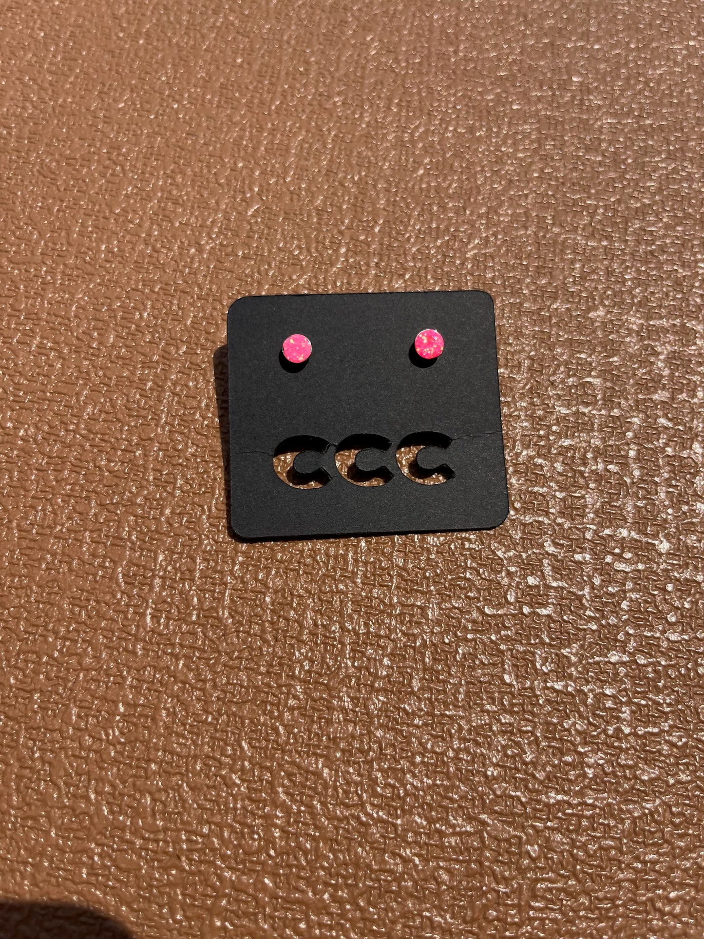 Pink Opal Small Simple Circle Studs