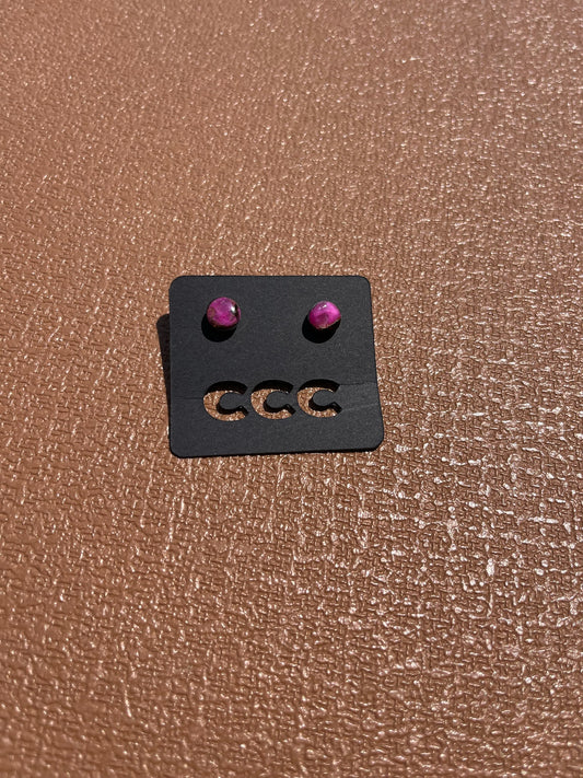 Pink Dahlia Small Circle Simple Studs