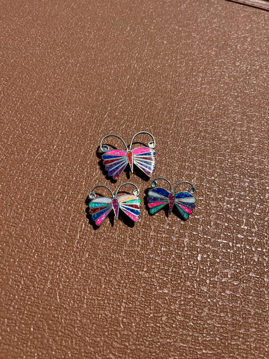Inlayed Opal Butterfly Pendant/Pin