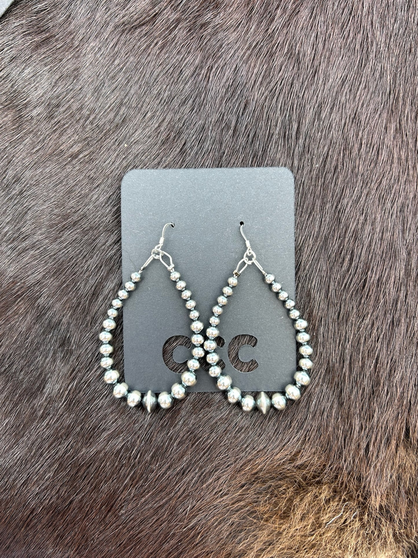 Sterling Silver Pearl Large Teardrop Dangle Earrings