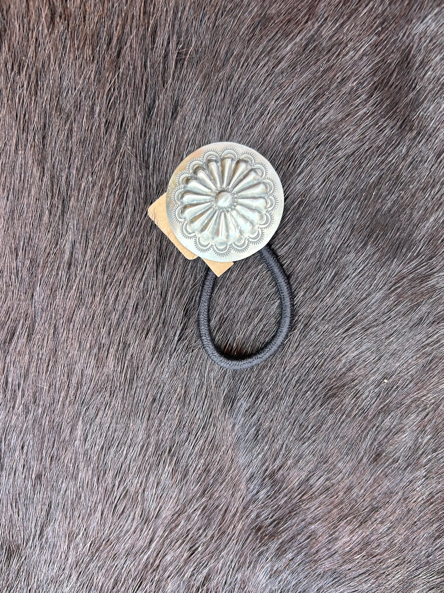 Sterling Large Concho Ponytail Holder