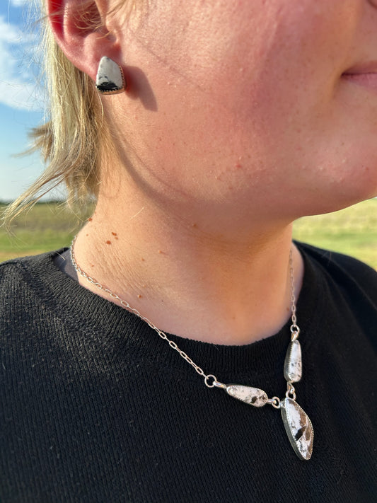 White Buffalo Statement Set - Necklace and Earrings