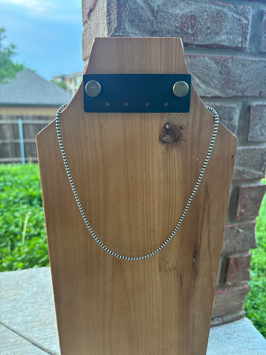 20" 3mm Sterling Silver Pearl Necklace