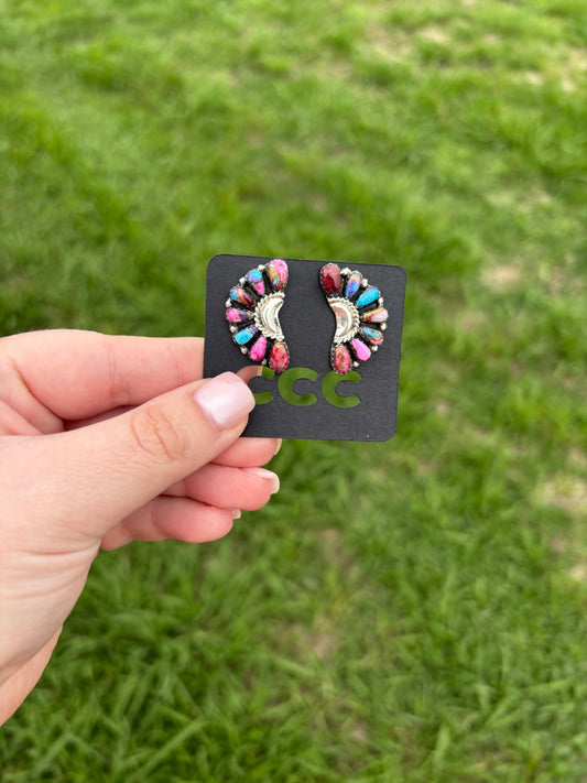 Dahlia 1/2 Cluster Earrings