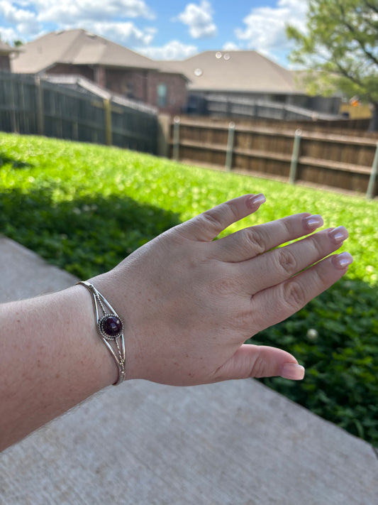Purple Spiny Single Stone Cuff