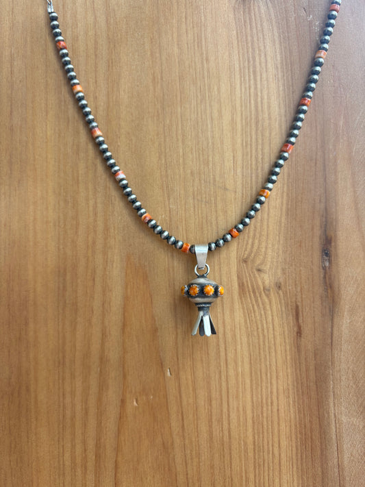 Orange Spiny Blossom Pendant