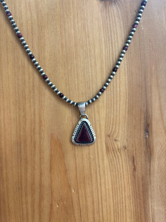 Purple Spiny Sterling Border Triangle Pendant