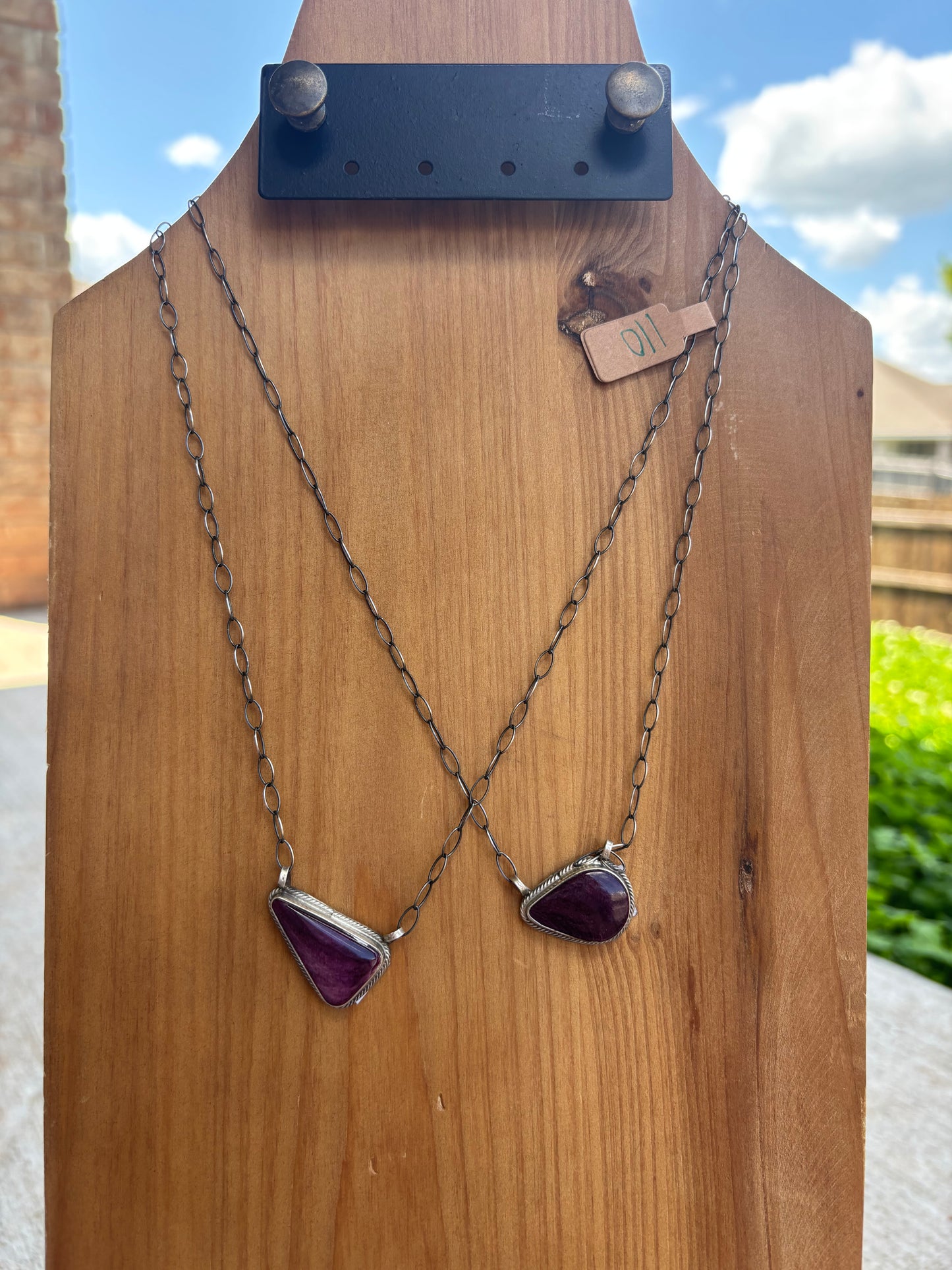 Purple Spiny Teardrop Statement Necklace - 18"