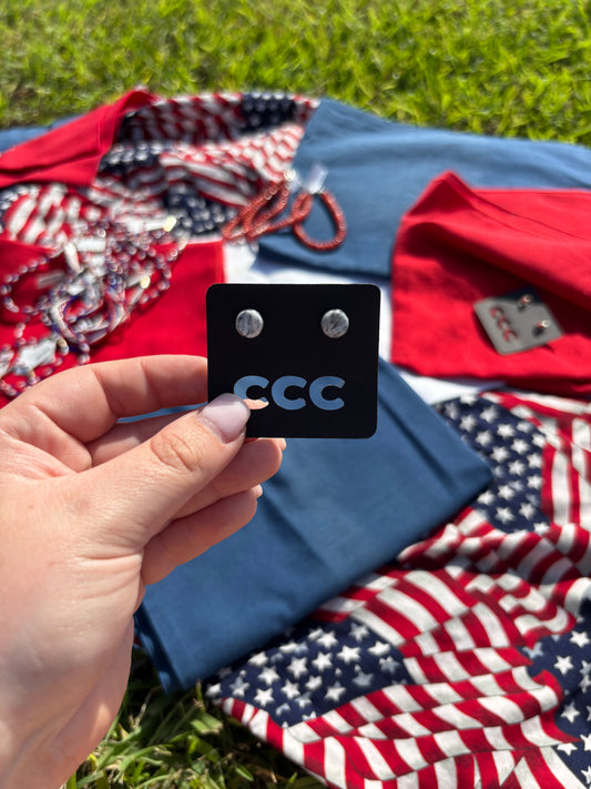 White Buffalo Small Simple Circle Studs
