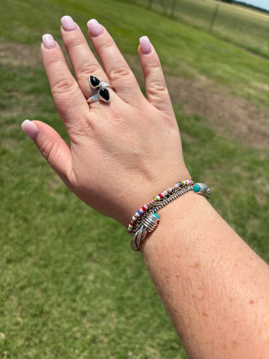 Turquoise and Sterling DY Dupe Floater Cuff